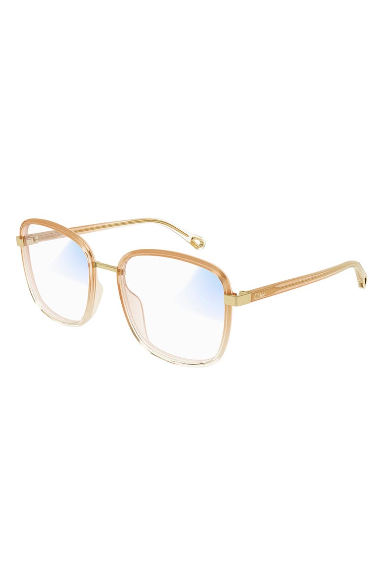 Chloé 53mm Gradient Rectangular Sunglasses, Alternate, color, 