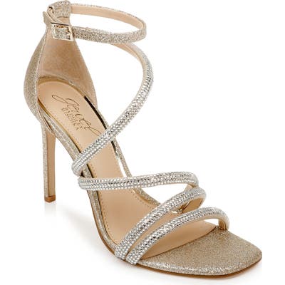 Jewel Badgley Mischka Nikkol Crystal Embellished Sandal- Metallic