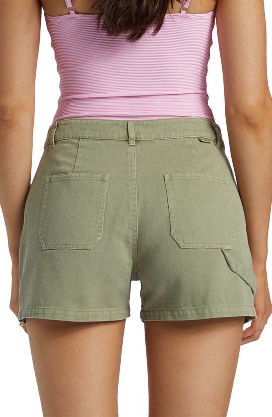 Shop Billabong Leia Cotton Twill Carpenter Shorts In Army