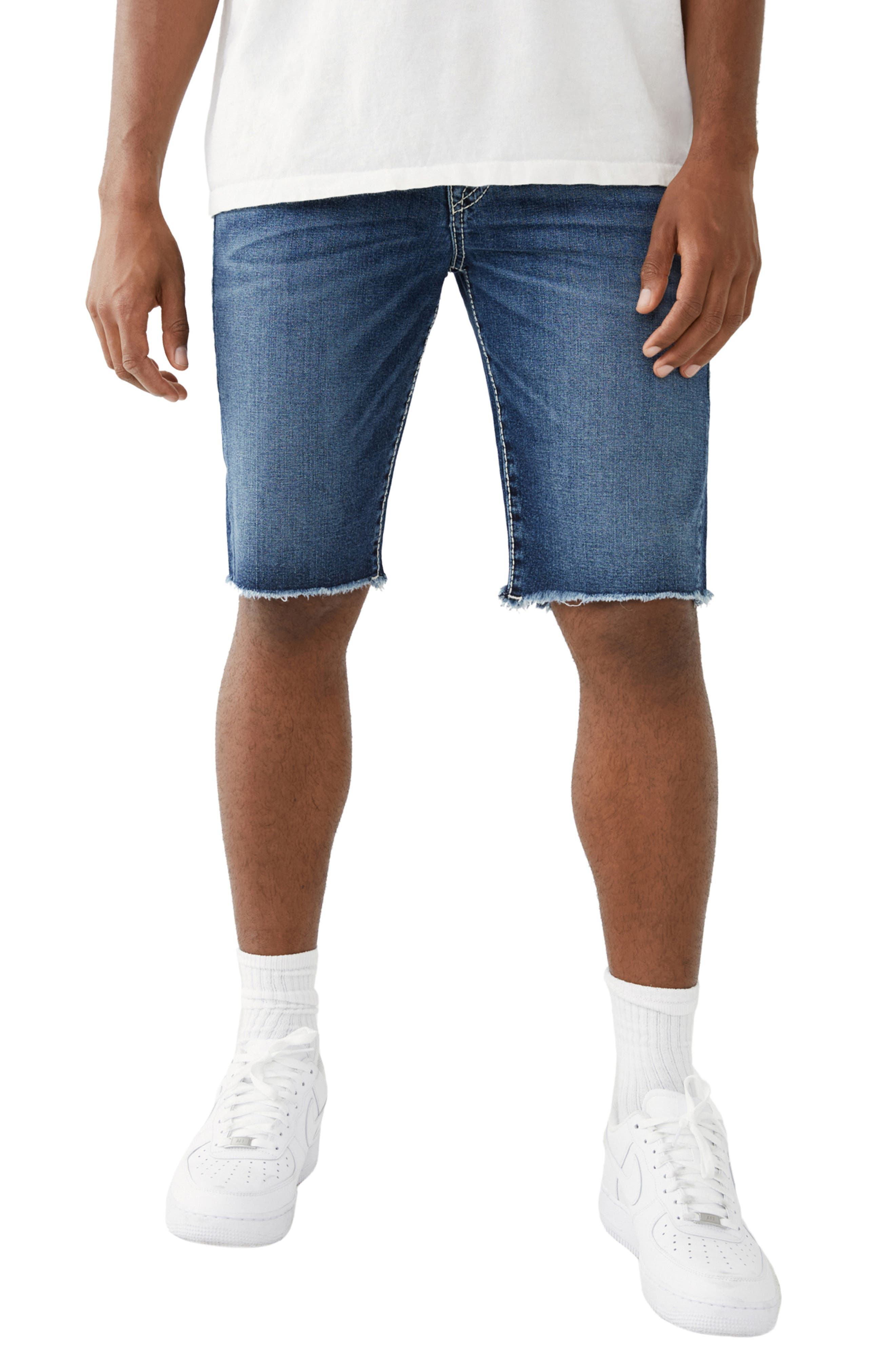 true religion cut off shorts men