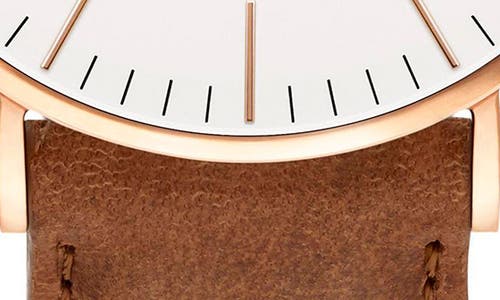 Daniel Wellington Classic Durham Leather Strap Watch, 40mm In Brown/eggshell/rose Gold