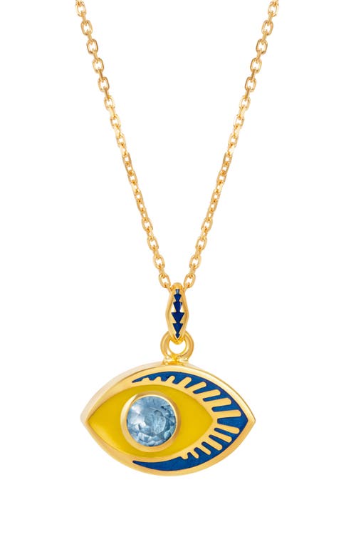 Life in Color Topaz Eye Pendant Necklace in Blue