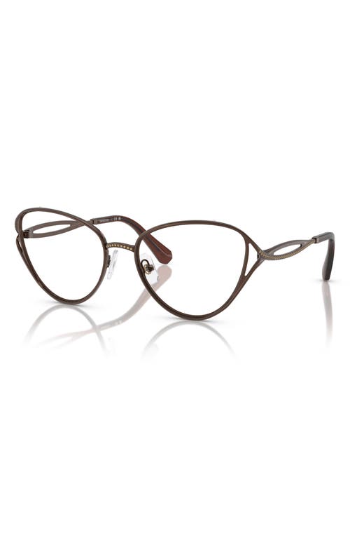 Swarovski 57mm Cat Eye Optical Glasses In Brown