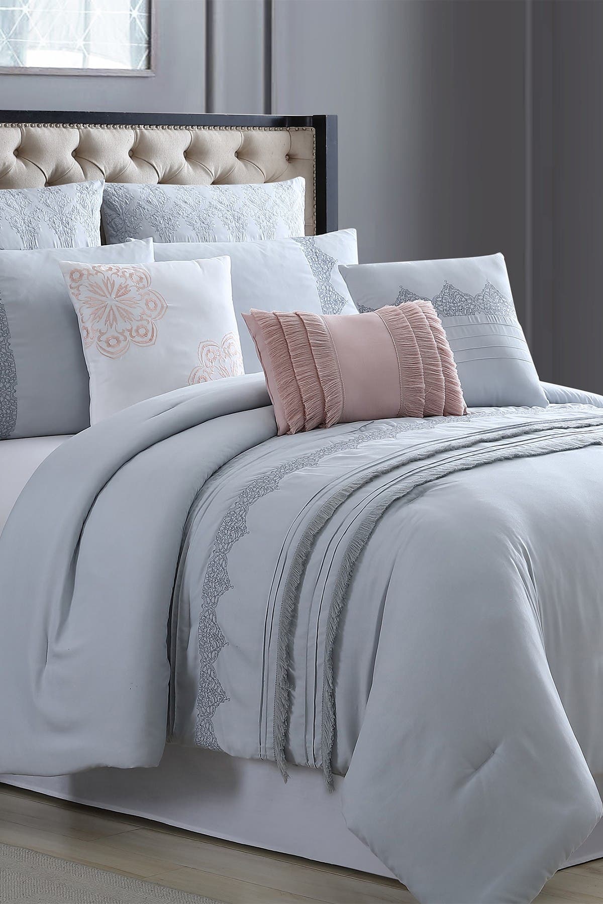 Modern Threads King California King Rivera Embroidered Comforter Set Grey Nordstrom Rack