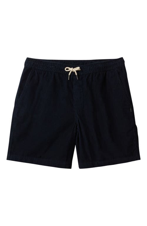 Shop Quiksilver Taxer Corduroy Drawstring Shorts In Dark Navy