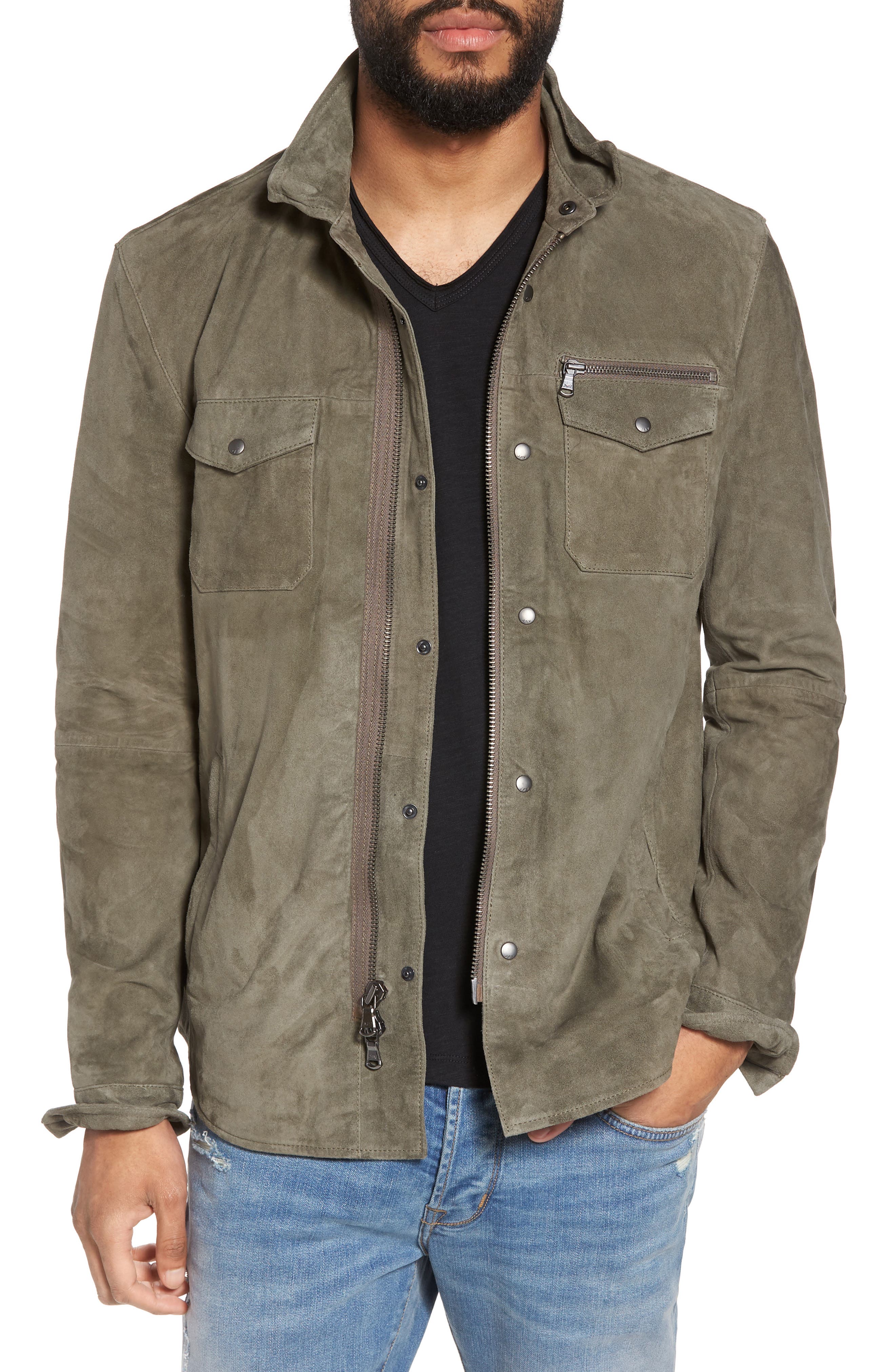 John Varvatos Star USA Suede Shirt Jacket Nordstrom