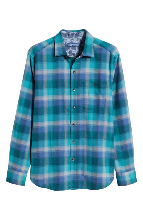 Shop Tommy Bahama Canyon Beach Fireside Check Flannel Button-up Shirt In Seaway