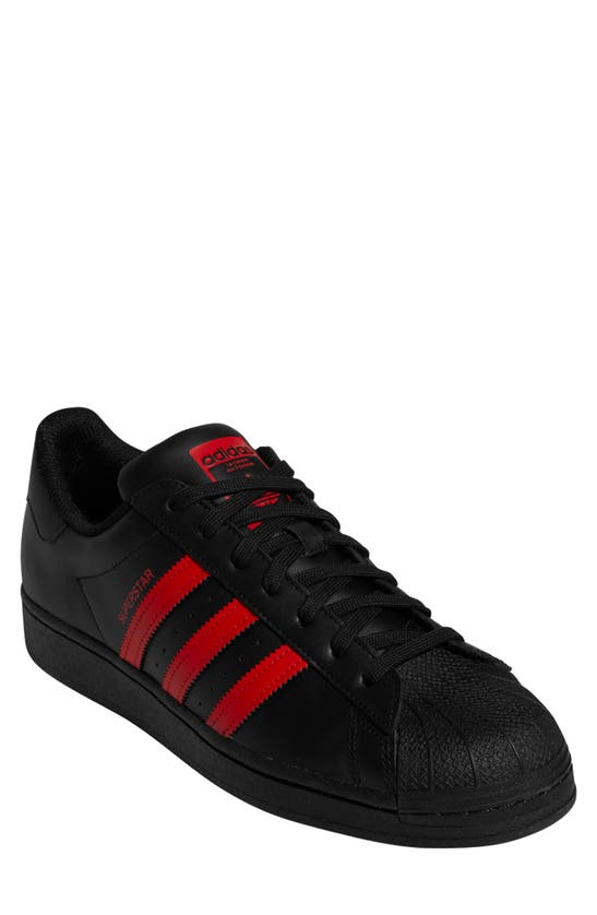 Adidas Originals Superstar Sneaker In Black/ Red