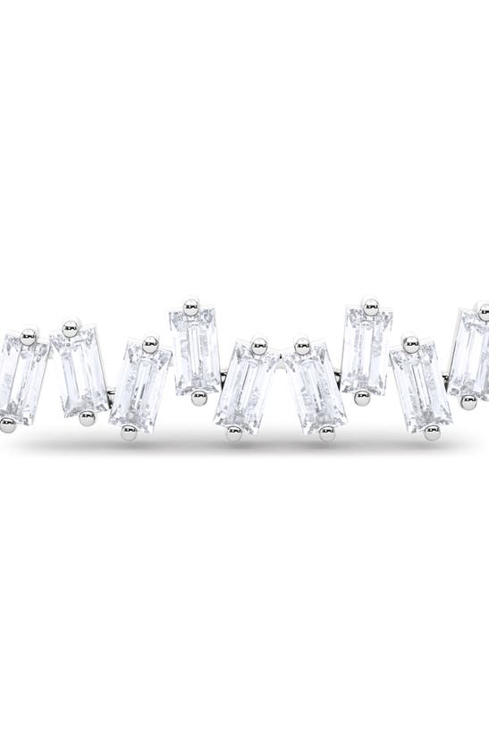 Shop Hautecarat Baguette Lab Created Diamond Bar Pendant Necklace In 18k White Gold