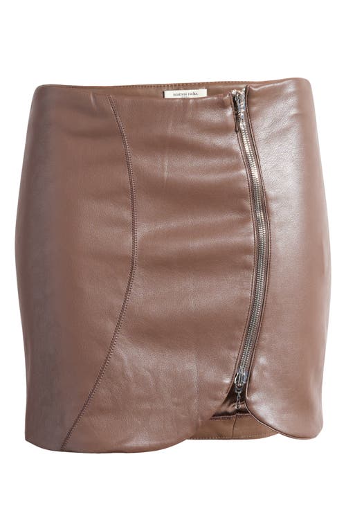 Mistress Rocks Faux Leather Miniskirt In Earth