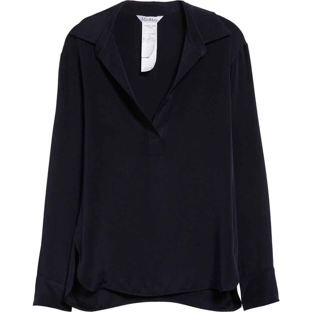 Max Mara Zanzero Silk Crêpe De Chine Top In Black