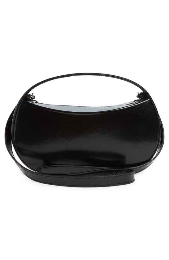 Shop Coperni Small Sound Swipe Leather Top Handle Bag In Black