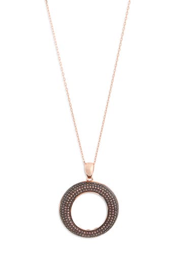 Suzy Levian Brown Cubic Zirconia Pendant Necklace In Brown