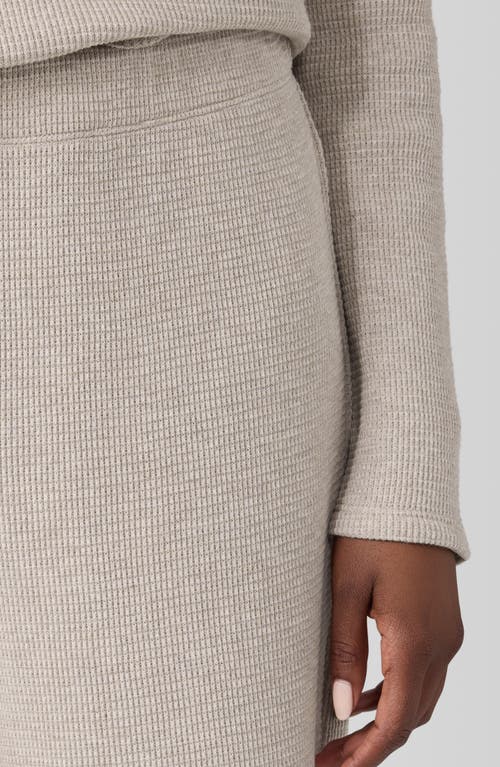 Eileen Fisher Sleep Organic Cotton Waffle Knit Straight Ankle Pants In Wheat