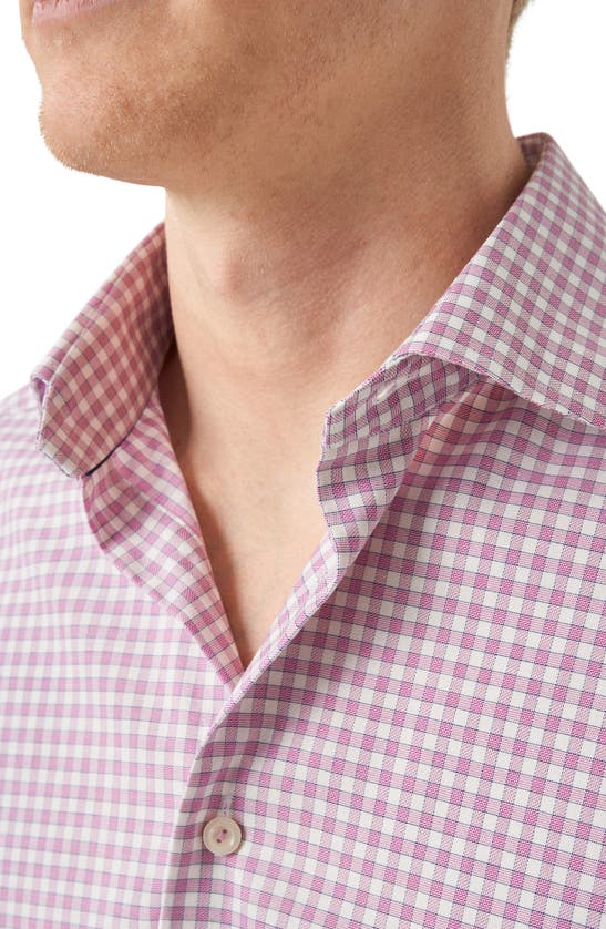 Shop Eton Slim Fit Check Organic Cotton Dress Shirt In Medium Pink
