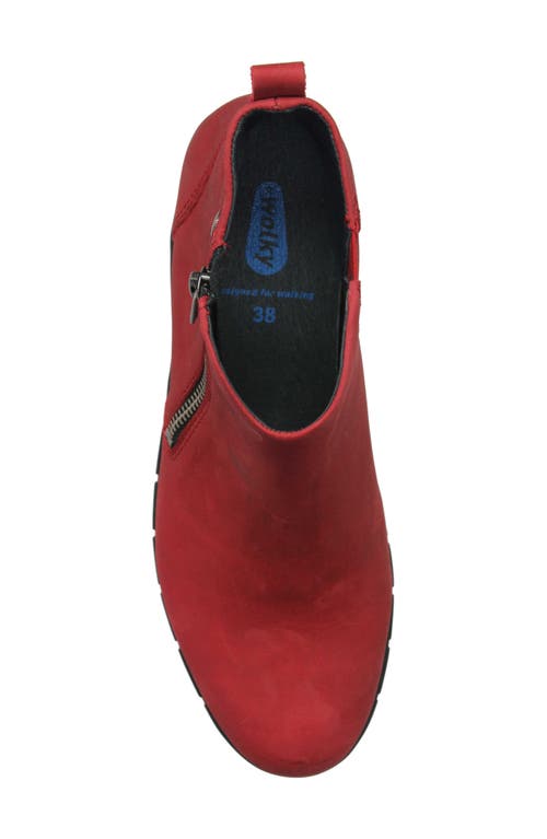 Wolky Phoenix Zip-up Bootie In Dark Red