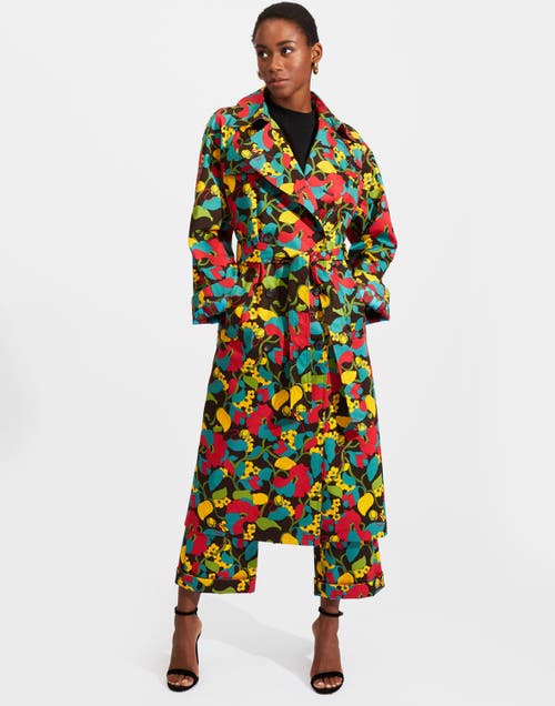 La Doublej Milano Trench Coat In Vines Brown