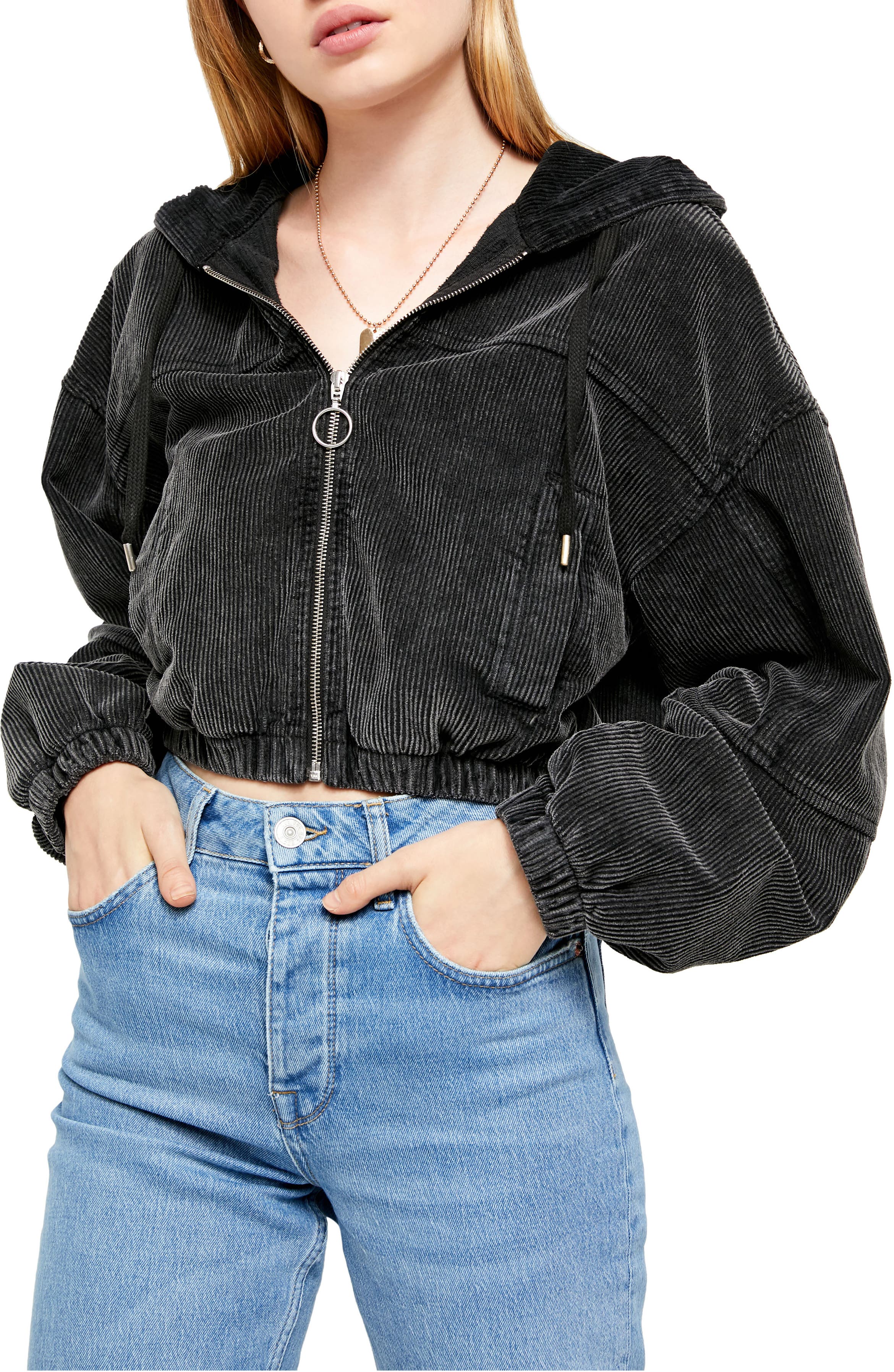BDG Urban Outfitters Corduroy Crop Hooded Jacket | Nordstrom