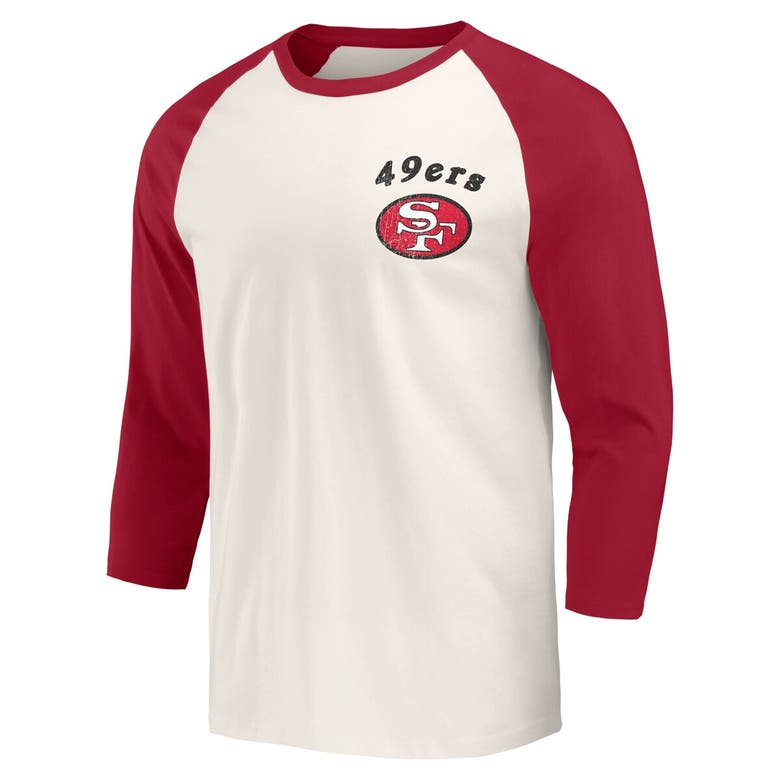 Shop Darius Rucker Collection By Fanatics Scarlet/white San Francisco 49ers Raglan 3/4 Sleeve T-shirt