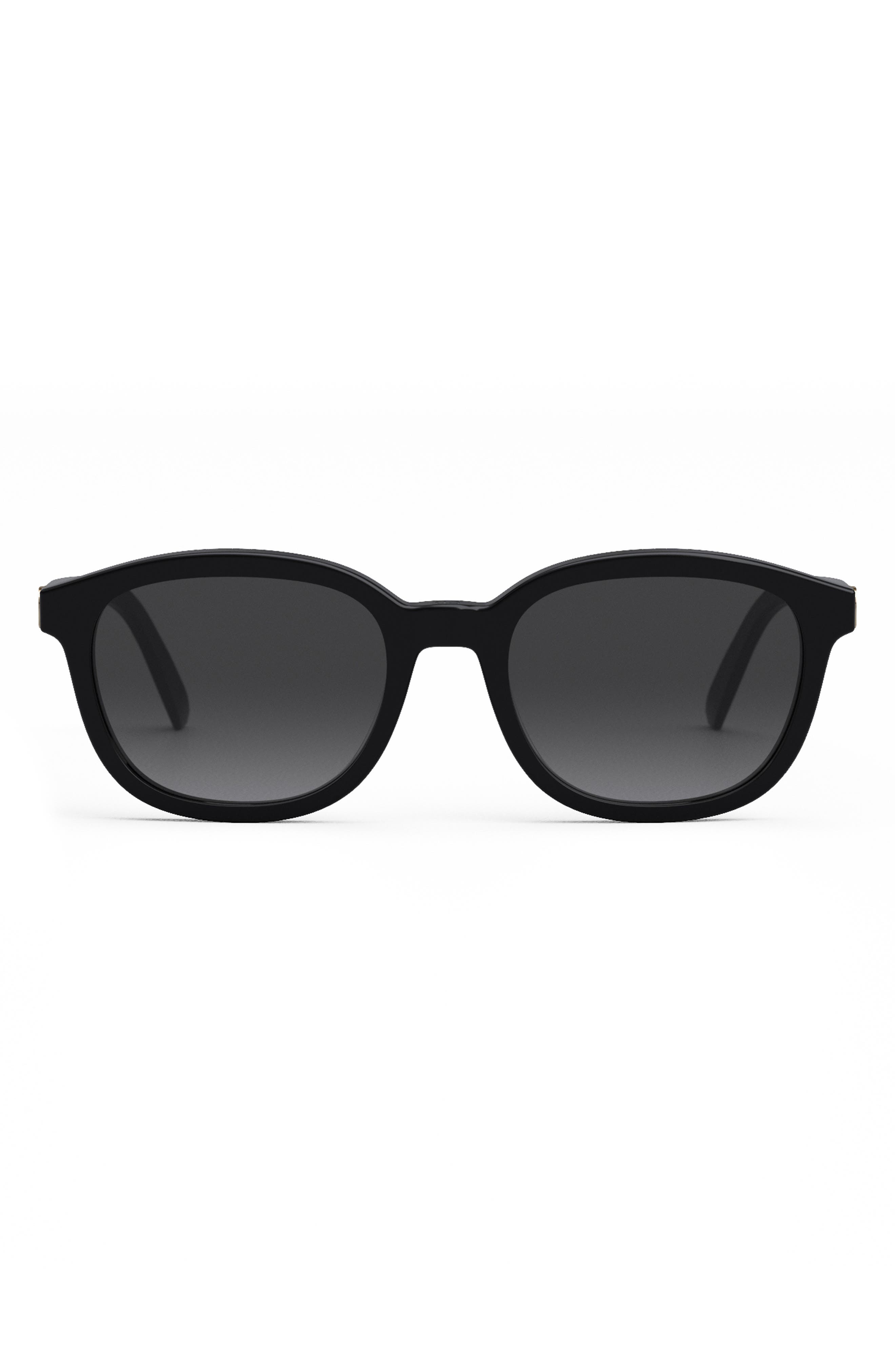 christian dior black tie 52mm round sunglasses