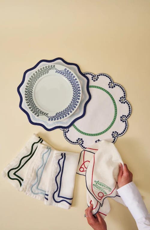 Misette 4-piece Linen Place Mat Set In Light Blue