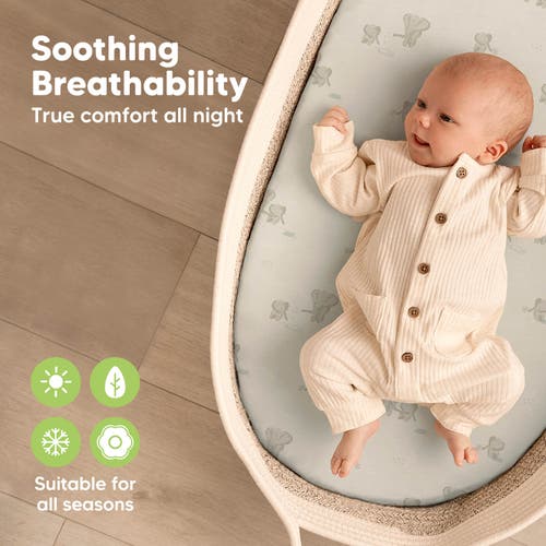 Keababies 2-pack Soothe Fitted Bassinet Sheets In Elly