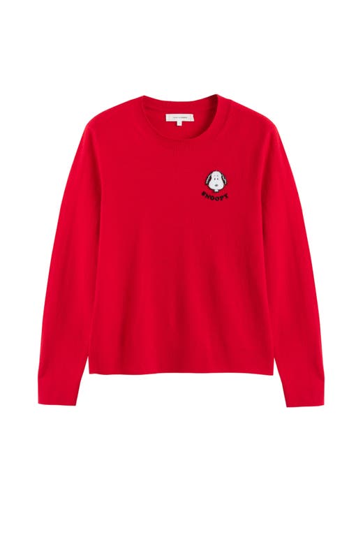 Shop Chinti & Parker Snoopy Badge Wool Cashmere Sweater In Red