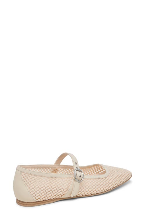 Shop Dolce Vita Rodni Mary Jane Flat In Creme Woven Mesh