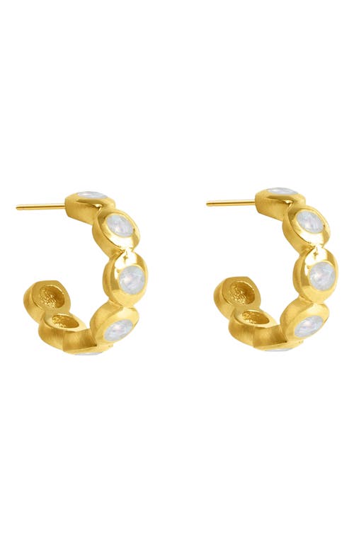 Shop Dean Davidson Signature Eternity Huggie Hoop Earrings In Moonstone/gold