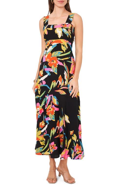 Shop Vince Camuto Floral Maxi Sundress In Rich Black