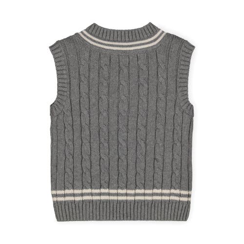Hope & Henry Baby Boys' Organic Cricket Sweater Vest, Infant In Grey & White