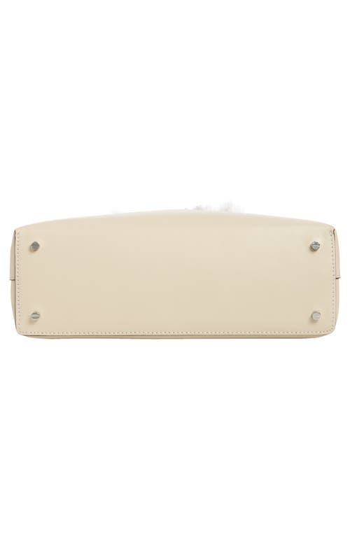 Shop Totême Toteme T-lock Genuine Shearling Clutch In Ecru