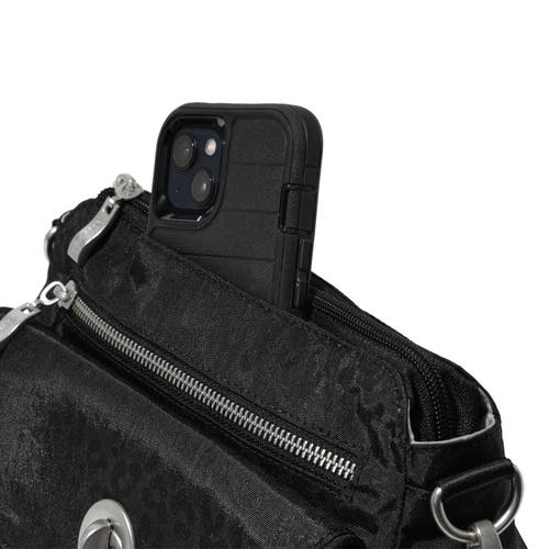 Baggallini Calais Crossbody Bag In Black Cheetah Emboss