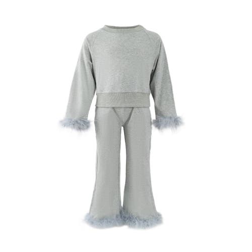 Shop Lola + The Boys Feather Athletic Set In Grey