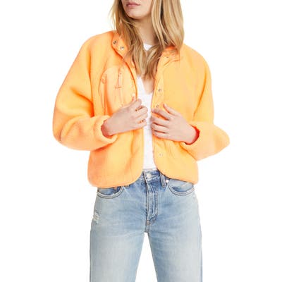 Free People Fp Movement Hit The Slopes Fleece Jacket, Coral