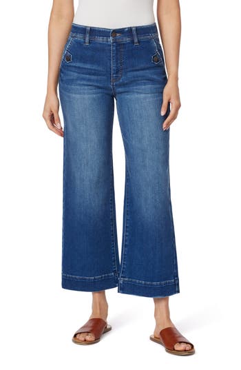 Curve Appeal Premium Crop Wide Leg Jeans In Union