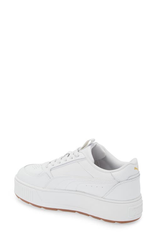 Puma Karmen Rebelle Platform Sneaker In White- White-gold
