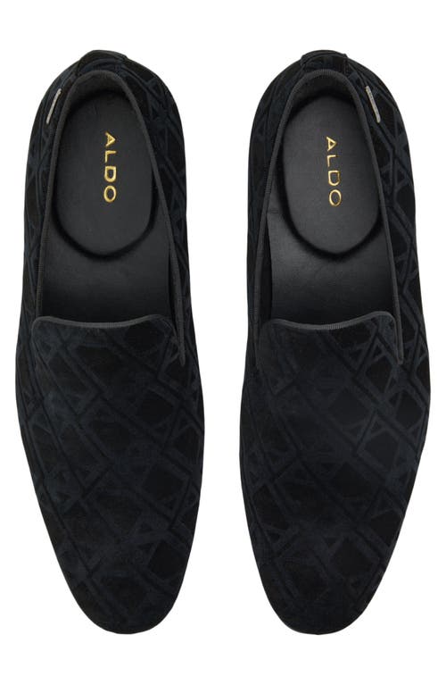 Shop Aldo Craig Velvet Loafer In Black/black