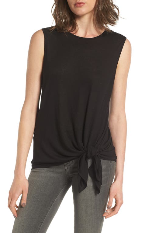 Trouvé Tie Front Tank in Black at Nordstrom, Size Small