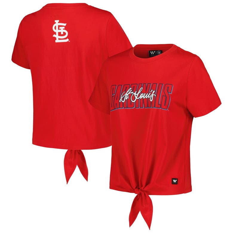 Shop The Wild Collective Red St. Louis Cardinals Twist Front T-shirt