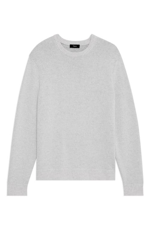 Shop Theory Hilles Plush Wool & Cashmere Sweater In Stone White/light Htr Grey