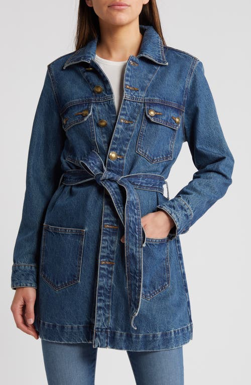 Shop Frame '70s Belted Denim Jacket In Margot