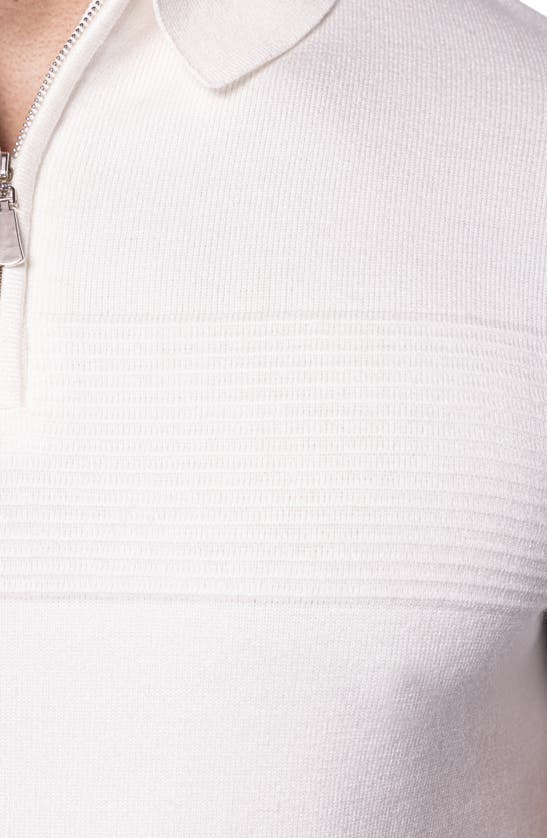 Shop Spring + Mercer Ottoman Accent Short Sleeve Half-zip Sweater In White
