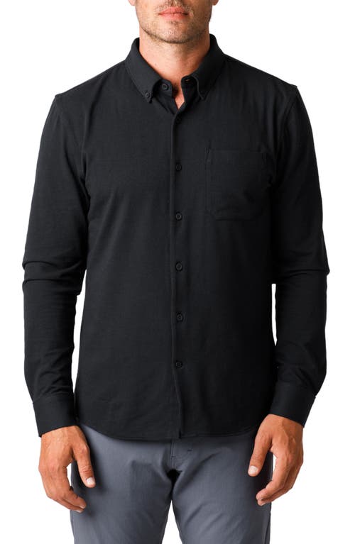 X Performance Cotton Blend Button-Down Shirt in Black