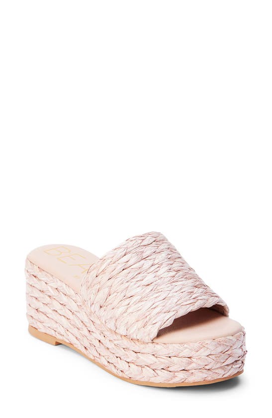 Shop Beach By Matisse Peony Platform Wedge Sandal In Blush