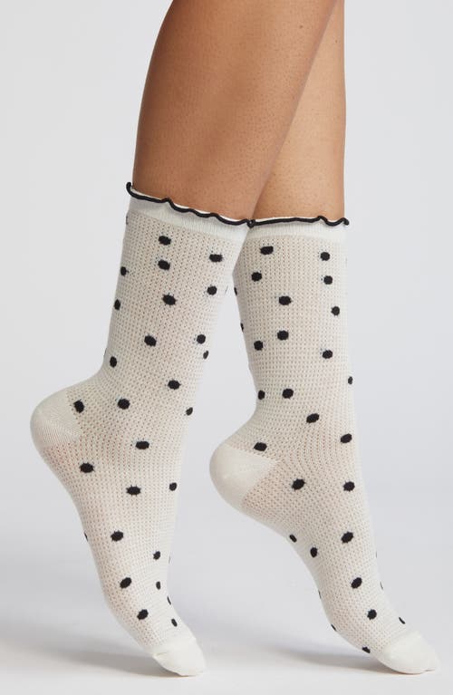Polka Dot Cotton Crew Socks