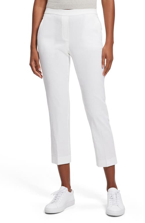 Theory Treeca Linen Blend Pull-On Pants White at Nordstrom,