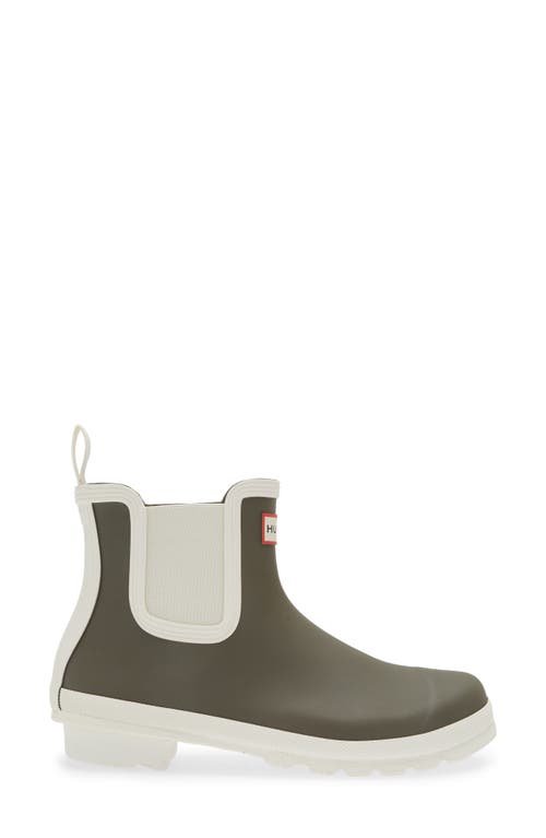 Shop Hunter Original Waterproof Chelsea Rain Boot In Ryegrass/british Ice