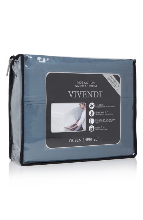 Bedhog 4-piece 625 Thread Count Cotton Sheet Set In Blue