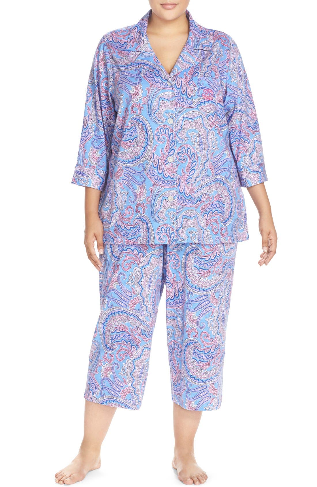 Lauren Ralph Lauren Cotton Capri Pajamas (Plus Size) Nordstrom